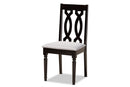 Camira Gray Fabric Upholstered and Dark Brown 5-Piece Dining Set Baxton