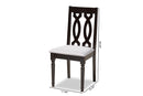 Kaira Gray Fabric Upholstered Espresso Brown Dining Chair Set of 4 Baxton