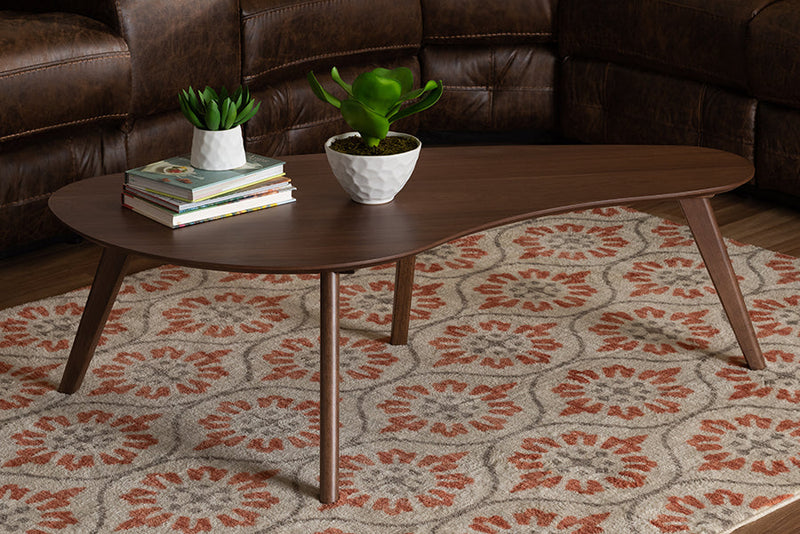 Elston Walnut Finished Coffee Table Baxton