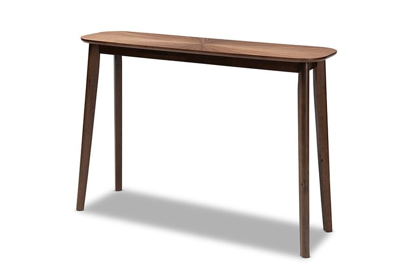 Janne Mid-Century Modern Walnut Finished Wood Console Table