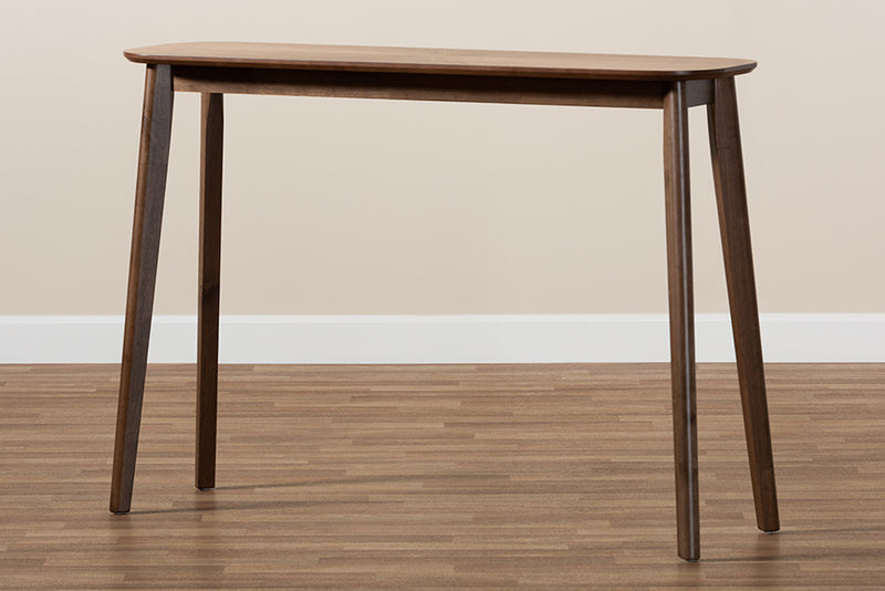 Janne Mid-Century Modern Walnut Finished Wood Console Table