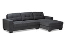 Dalinda Dark Gray Fabric Upholstered Sectional Sofa w/Right Facing Chaise Baxton
