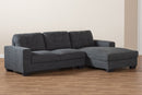Dalinda Dark Gray Fabric Upholstered Sectional Sofa w/Right Facing Chaise Baxton