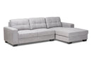 Dalinda Light Gray Fabric Upholstered Sectional Sofa w/Right Facing Chaise Baxton