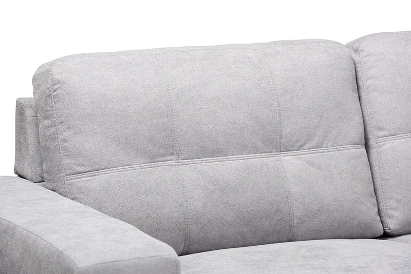 Dalinda Modern and Contemporary Light Gray Fabric Upholstered Sectional Sofa w/Right Facing Chaise