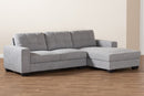 Dalinda Light Gray Fabric Upholstered Sectional Sofa w/Right Facing Chaise Baxton