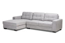Dalinda Light Gray Fabric Upholstered Sectional Sofa w/Left Facing Chaise Baxton