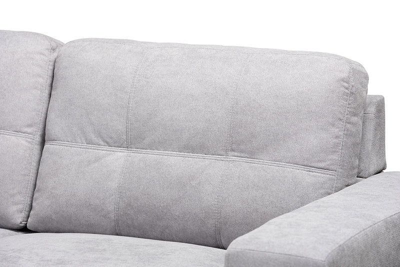 Dalinda Modern and Contemporary Light Gray Fabric Upholstered Sectional Sofa w/Left Facing Chaise