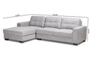 Dalinda Light Gray Fabric Upholstered Sectional Sofa w/Left Facing Chaise Baxton
