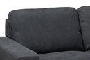 Celina Dark Gray Fabric Upholstered Sectional Sofa w/Right Facing Chaise Baxton