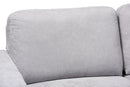 Celina Light Gray Fabric Upholstered Sectional Sofa w/Right Facing Chaise Baxton