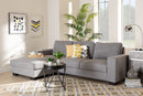 Celina Light Gray Fabric Upholstered Sectional Sofa w/Left Facing Chaise Baxton