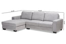 Celina Light Gray Fabric Upholstered Sectional Sofa w/Left Facing Chaise Baxton