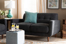 Orrin Dark Gray Fabric Upholstered Loveseat Baxton