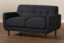 Orrin Dark Gray Fabric Upholstered Loveseat Baxton