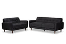 Orrin Dark Gray Fabric Upholstered 2Pc Living Room Set Baxton