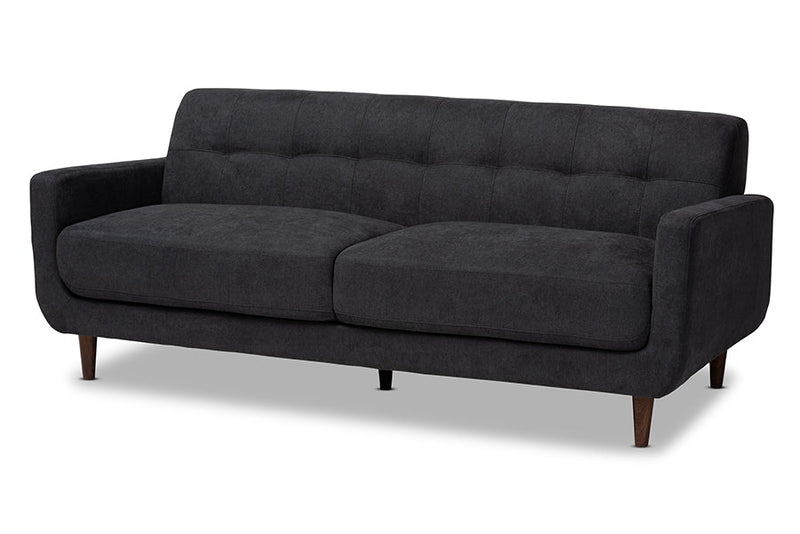 Orrin Dark Gray Fabric Upholstered 2Pc Living Room Set Baxton