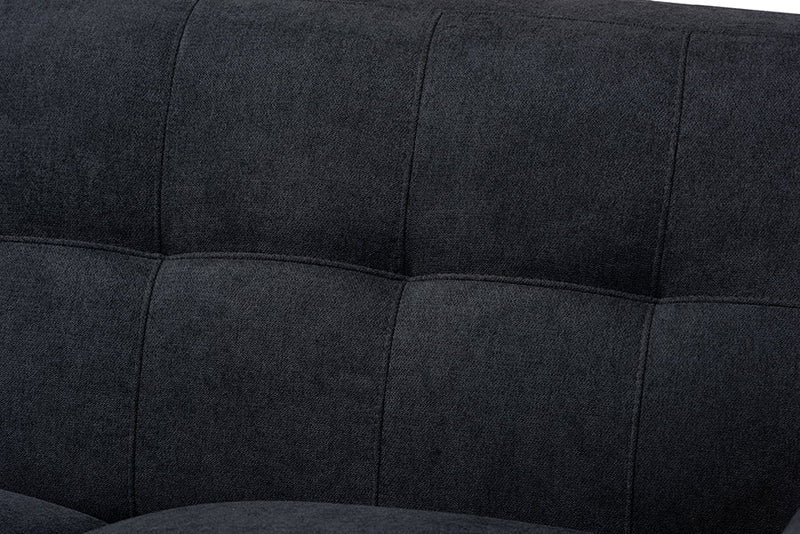 Orrin Dark Gray Fabric Upholstered 2Pc Living Room Set Baxton