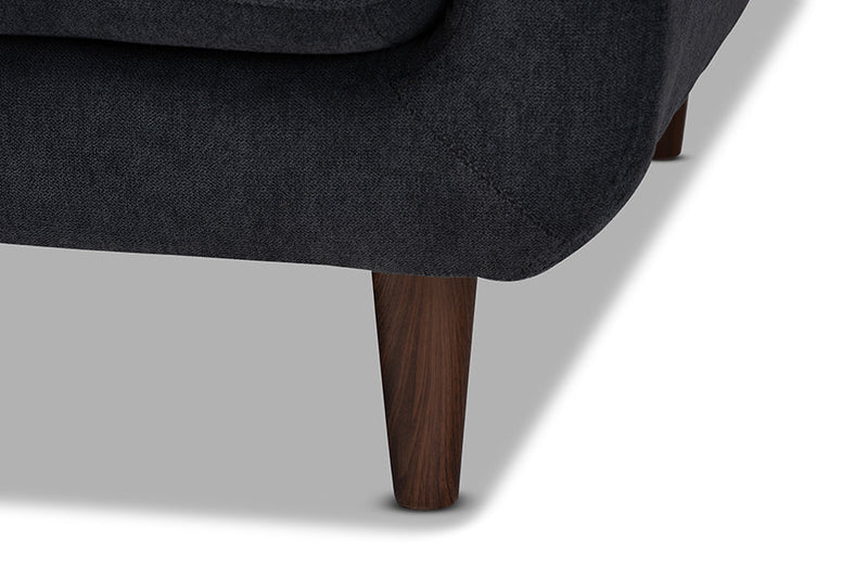 Orrin Dark Gray Fabric Upholstered 2Pc Living Room Set Baxton