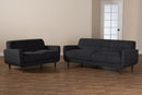 Orrin Dark Gray Fabric Upholstered 2Pc Living Room Set Baxton