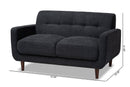 Orrin Dark Gray Fabric Upholstered Loveseat Baxton