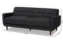 Orrin Dark Gray Fabric Upholstered Sofa Baxton