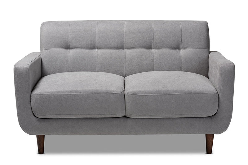 Orrin Light Gray Fabric Upholstered Loveseat Baxton