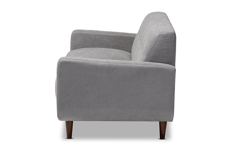 Orrin Light Gray Fabric Upholstered Loveseat Baxton