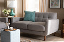 Orrin Light Gray Fabric Upholstered Loveseat Baxton