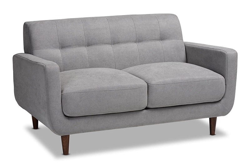 Orrin Light Gray Fabric Upholstered 2Pc Living Room Set Baxton