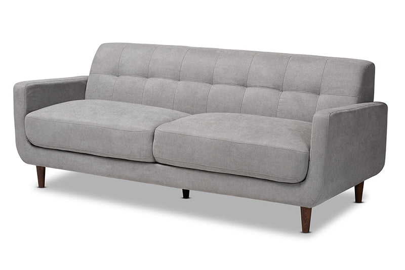 Orrin Light Gray Fabric Upholstered 2Pc Living Room Set Baxton