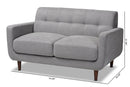 Orrin Light Gray Fabric Upholstered Loveseat Baxton