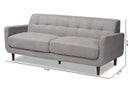 Orrin Light Gray Fabric Upholstered Sofa Baxton
