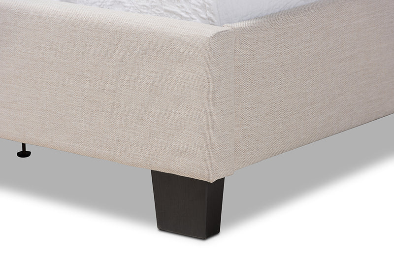 Cambree Modern and Contemporary Beige Fabric Upholstered Twin Size Bed