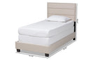 Cambree Beige Fabric Upholstered Twin Size Bed Baxton