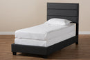 Cambree Dark Gray Fabric Upholstered Twin Size Bed Baxton