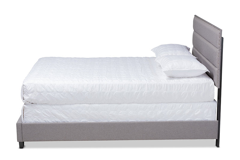 Cambree Gray Fabric Upholstered Queen Size Bed Baxton
