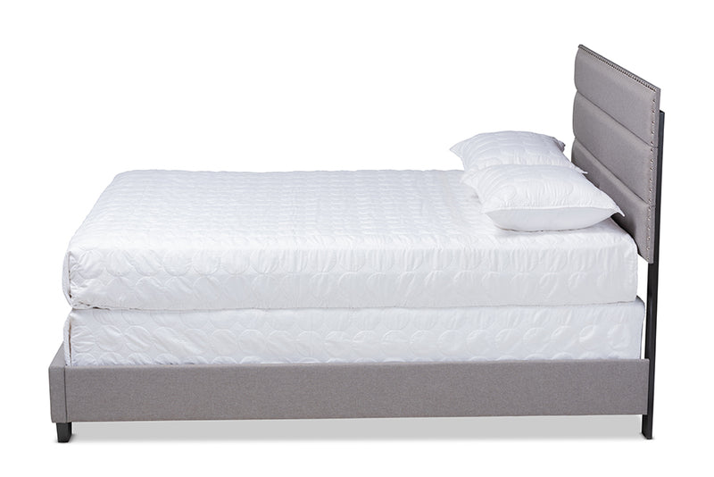 Cambree Modern and Contemporary Gray Fabric Upholstered Full Size Bed