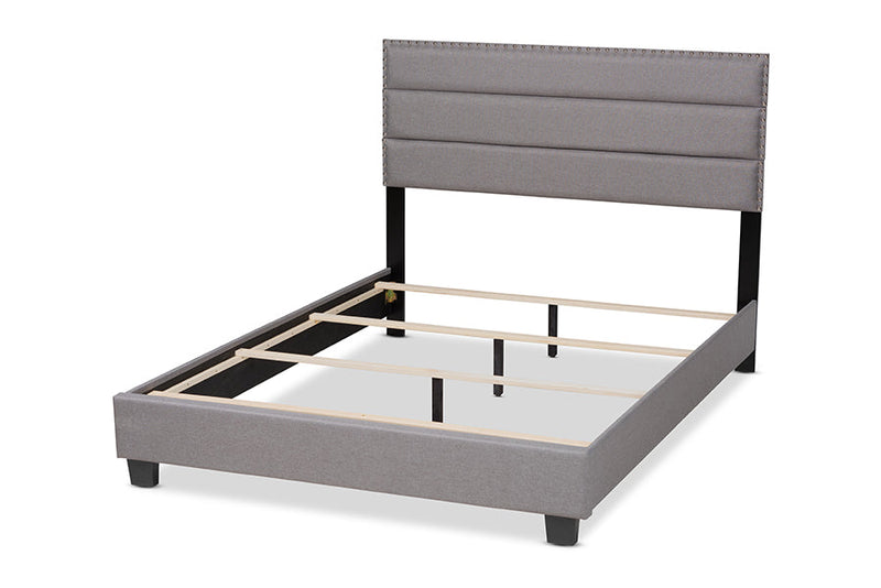Cambree Gray Fabric Upholstered Queen Size Bed Baxton