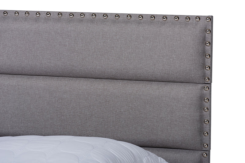 Cambree Modern and Contemporary Gray Fabric Upholstered Full Size Bed