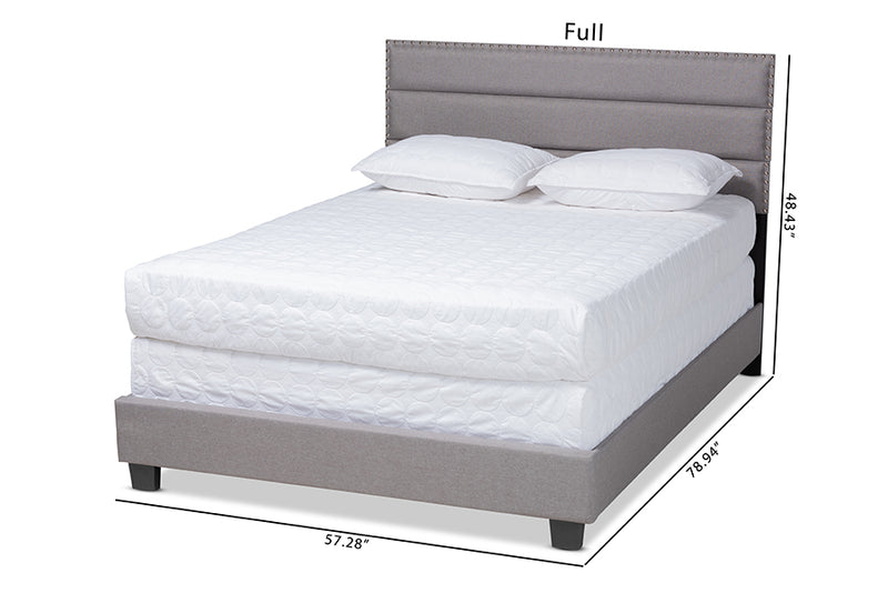 Cambree Modern and Contemporary Gray Fabric Upholstered Full Size Bed