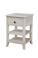 Olejo 1 Drawer Nightstand w/2 Shelves, White Alpine