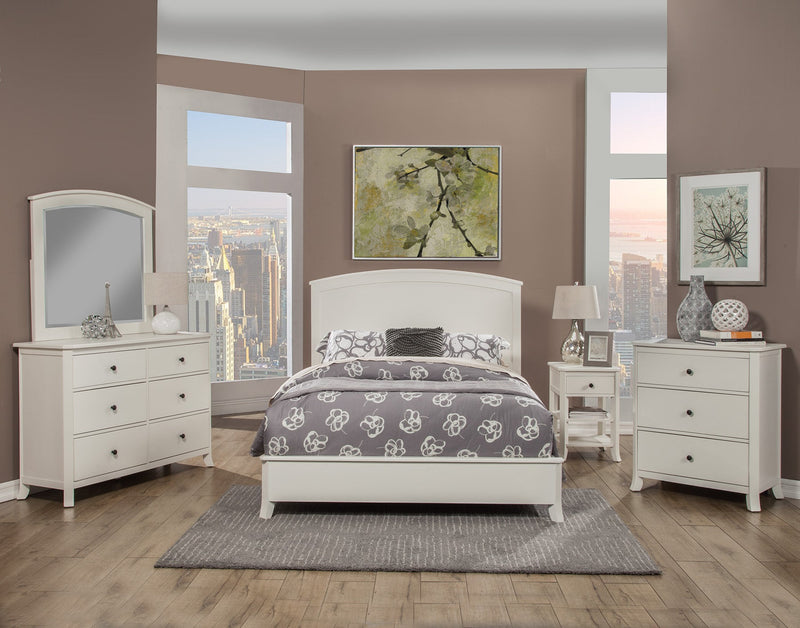 Olejo 1 Drawer Nightstand w/2 Shelves, White Alpine