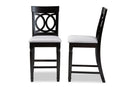 Camilo Gray Fabric Espresso Brown Finished 2Pc Wood Counter Stool Set of 4 Baxton