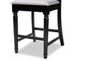 Camilo Gray Fabric Espresso Brown Finished 2Pc Wood Counter Stool Set of 4 Baxton