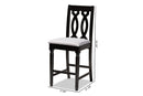 Neil Gray Fabric Espresso Brown Finished 2Pc Wood Counter Stool Set of 4 Baxton