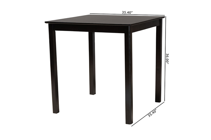 Aspen Modern Espresso Brown Finished Wood Counter Height Pub Table