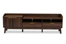 Linus Walnut Brown Finished 2-Drawer Wood TV Stand Baxton