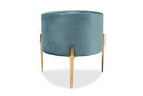 Boris Light Blue Velvet Fabric Upholstered Gold Finished Accent Chair Baxton
