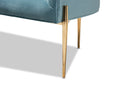 Boris Light Blue Velvet Fabric Upholstered Gold Finished Accent Chair Baxton